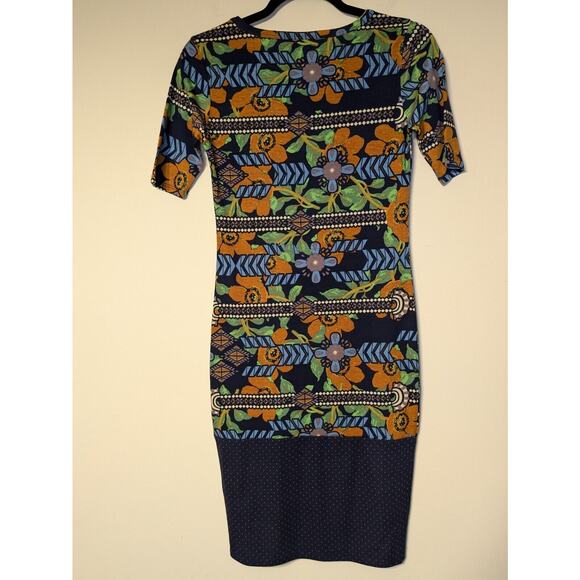 Lularoe Size XXS Julia Dress – Fitted Half Sleeve Floral Multi-Print Multi-Color - Picture 5 of 8